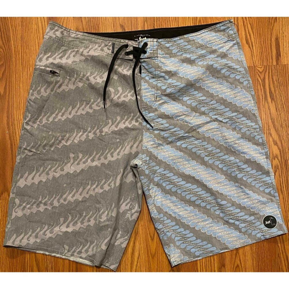 Lost Board Shorts Mens 36 10" Scaled AOP Beach Swim Trunks Drawstring Pocket